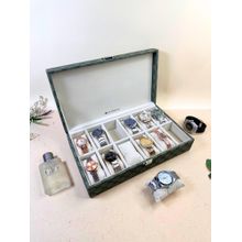 La Trove Olive Green Designer Leather 12 Slot Watch Storage Organizer Display Box