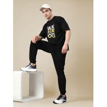 CHKOKKO Black Men Summer Co-Ord (Set of 2)