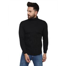 Kvetoo Men Woolen Black Turtle Neck Full Sleeve Sweater