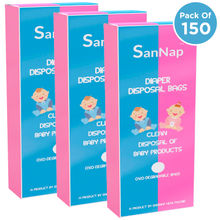 SanNap Baby Diaper Disposal Bags Pack Of 3 (150 Bags)