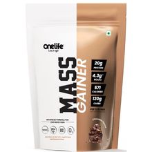 OneLife Mass Gainer For Lean Mass & Muscle Gain With Ratio Of 1:6 - Chocolate