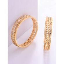 Fida Luxurious Gold-Plated American Diamond Bangles for Women
