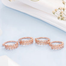 Zavya Leafy Rose Gold 925 Silver Toe Ring Combo