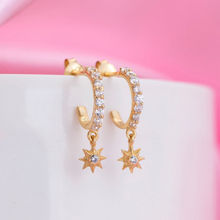 Zavya Star CZ Studded Golden Plated Earring