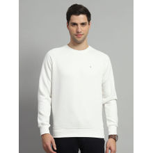 Monte Carlo Men White Solid/Plain Sweatshirt