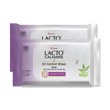 Lacto Calamine Oil Control Face Wipes, Makeup Remover wipes with Neem & Aloe - Pack of 2