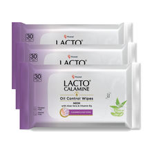 Lacto Calamine Oil Control Face Wipes, Makeup Remover wipes with Neem & Aloe - Pack of 3