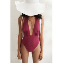 H&M Women Pink High Leg Halterneck swimsuit