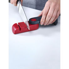 Joseph Joseph Rota Folding Knife Sharpener and Honer For thinKitchen, Red & Black