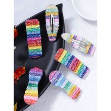 Yellow Chimes Multicolour Hair Clip (Pack Of 4)