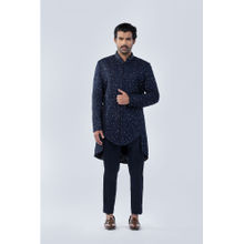 Arjun Kilachand Asymmetrical Resham and Bead Emb Fusion Jacket (Set of 2)