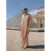 Jigar and Nikita Men'S Apricot Embellished Sherwani with Trouser Dupatta (Set of 3)