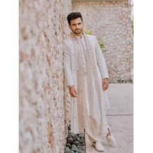 Bohame Rudra - Chikankari Achkan Kurta (Set of 4)