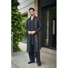 Bohame Vyom Black Chikankari Kurta and Salwar with Dupatta (Set of 3)
