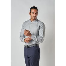 Bubber Blu Byron Steel Grey Chinese Collar Shirt