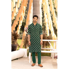 Chhavvi Aggarwal Bottle Green Printed Kurta (Set of 2)