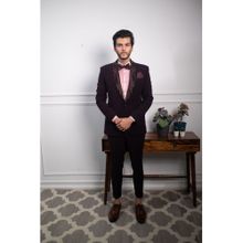 CONTRAST BY PARTH Berry Wine Tuxedo (Set of 5)