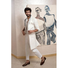 Jatin Malik Chalk White Overcoat (Set of 3)