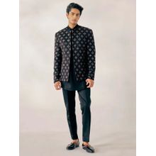 Jatin Malik Black Rose Short Jacket (Set of 3)