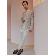 Jatin Malik Off White Moon Short Jacket (Set of 3)