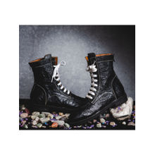 Kavith Sainaani Black Tall Crinkle Boots - White Lacing (Pack of 2)