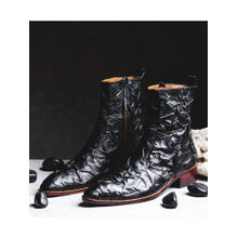 Kavith Sainaani Black Hyper Crinkle Boots (Pack of 2)