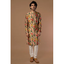 Masaba Oatmeal Multi-color Autumn Bouquet Kurta