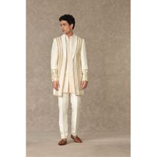 Masaba Ivory Haath Phool Embroidered Kurta with Pant & Bandhgala (Set of 3)