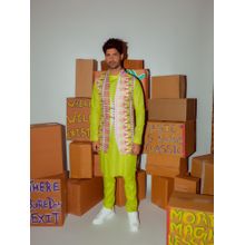 Nirmooha Kurta with Button Detailing Straight Pant and Multicolor Nehru Jacket (Set of 3)