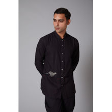 Rohit Bal Black Embroidered Shirt