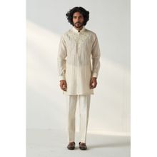 STUDIO BAGECHAA White Ajal Short Kurta with Pant (Set of 2)