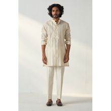 STUDIO BAGECHAA White Aman Short Kurta with Pant (Set of 2)