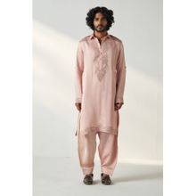 STUDIO BAGECHAA Pink Parag Pathani Kurta and Salwar (Set of 2)