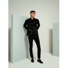 Varun Chakkilam Black Metallic Chain Shirt