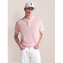 U.S. POLO ASSN. Pink Slim Fit Pure Cotton Polo T-Shirt
