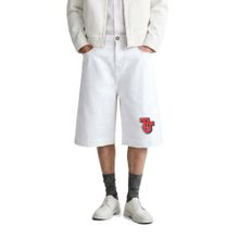 The Indian Garage Co White Wide Leg Tom and Jerry Printed Mid-Rise Denim Shorts