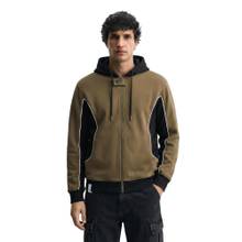 The Indian Garage Co Brown Boxy Fit Colorblock Hooded Full Sleeves 1 Hoodie