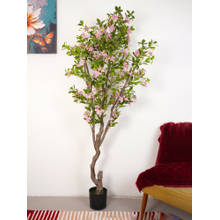 Home Bloom Artificial Cherry Blossom Tree Faux Pink Flower Plant with Pot