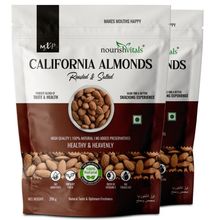 Nourish Vitals California Roasted And Salted Almonds, No Added Oil Or Preservatives