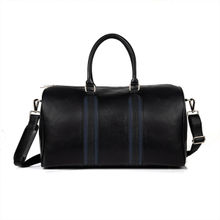 Smith & Blake Luxurious Duffle/ Shoulder Bag Black & Navy Blue Leatherette | Linea