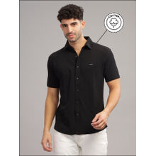 Parcel Yard Men Black Self Design Shirt with Collar
