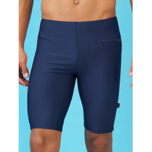 LYCOT Men Nylon Solid Navy Blue Swin Shorts with Zip Pocket