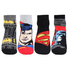 Bonjour Superman And Batman Mens Ankle Socks (Pack of 4)