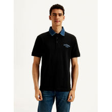 Levi's Black Typography Slim Fit Polo T-Shirt