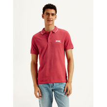Levi's Red Solid Slim Fit Polo T-Shirt