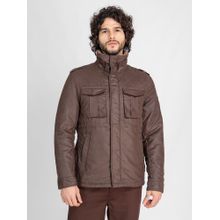 Lure Urban Men's Brown Stand Collar Winter Jacket