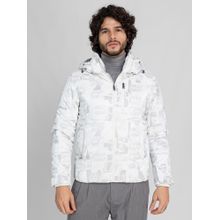 Lure Urban Men's White Winter Wear Puffer Hooded Jacket