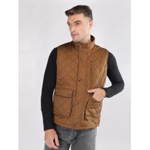Lure Urban Men's Tan Winter Wear Sleeveless Bomber Jacket