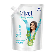 Vivel Cooling Body Wash Mint & Cucumber Moisturizing Shower Gel Supersaver Refill Pouch