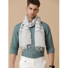 Linen Club Grey & White Stripes Pure Linen Men Stole